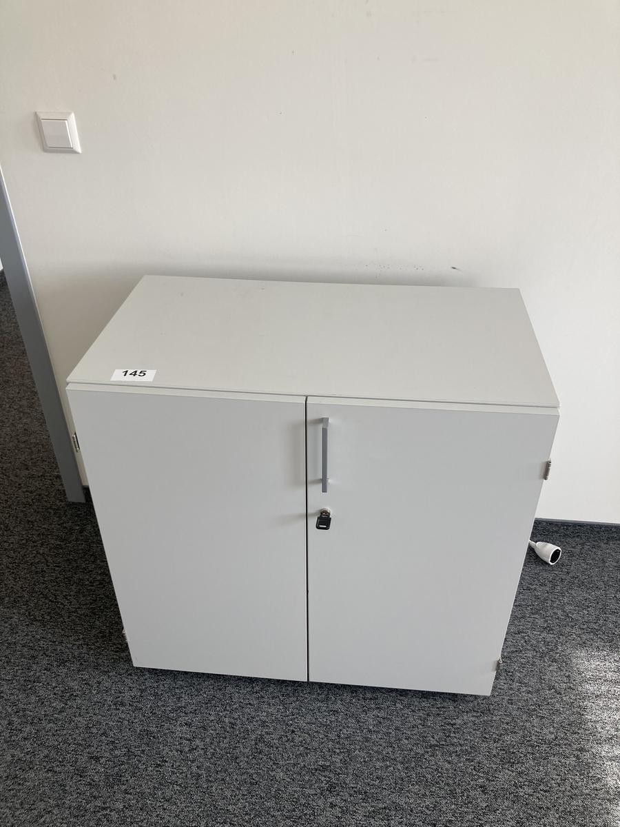 Aktenschrank, 2 Ordnerhöhen, Maße: ca. 80 x 45 x 80 cm
